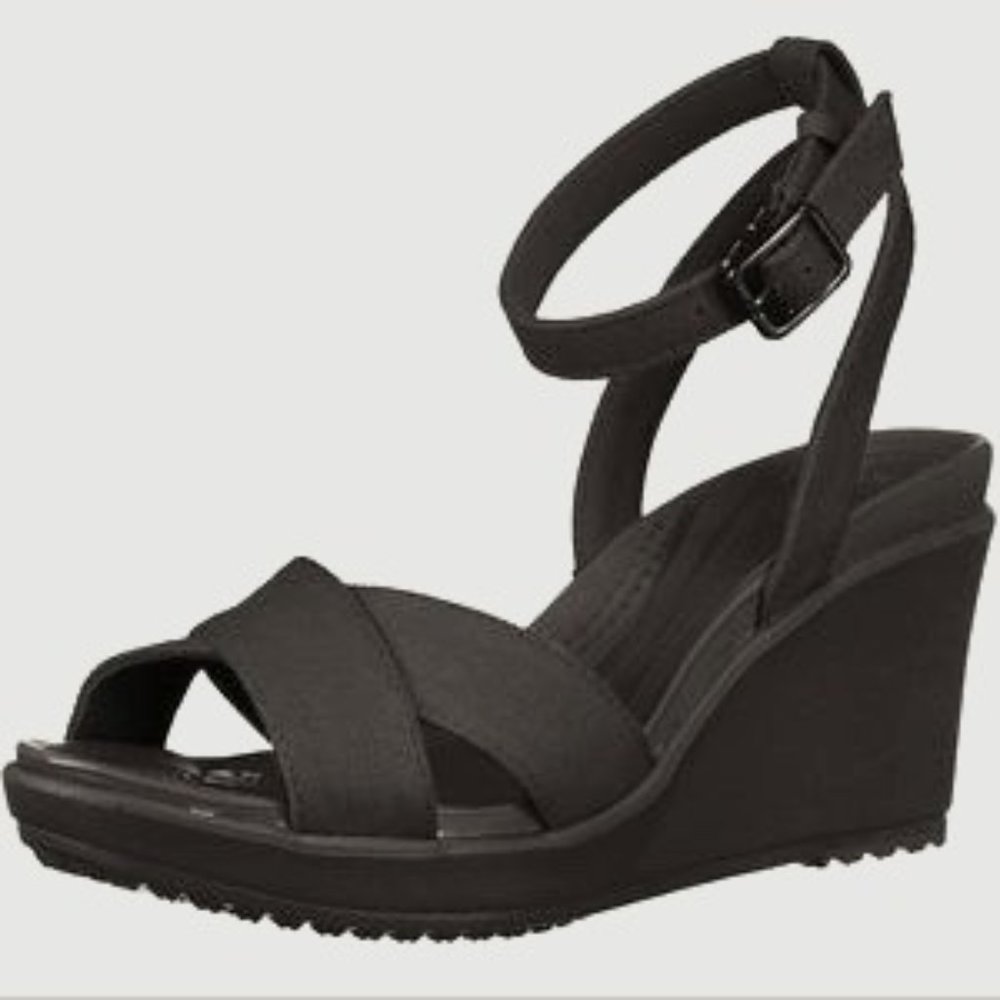 ✨Crocs ‘Leigh II’ Cross Strap Ankle Wedges✨